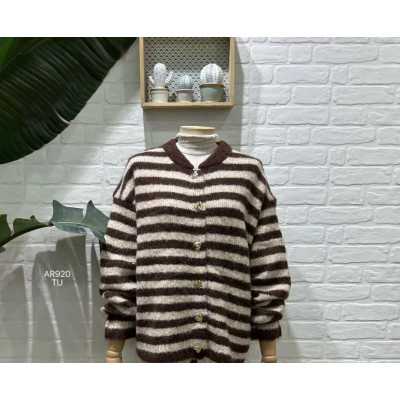 CHAQUETA RAYAS CHOCOLATE