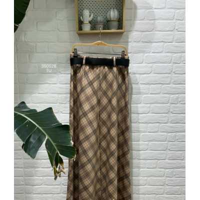 FALDA CUADROS CAMEL