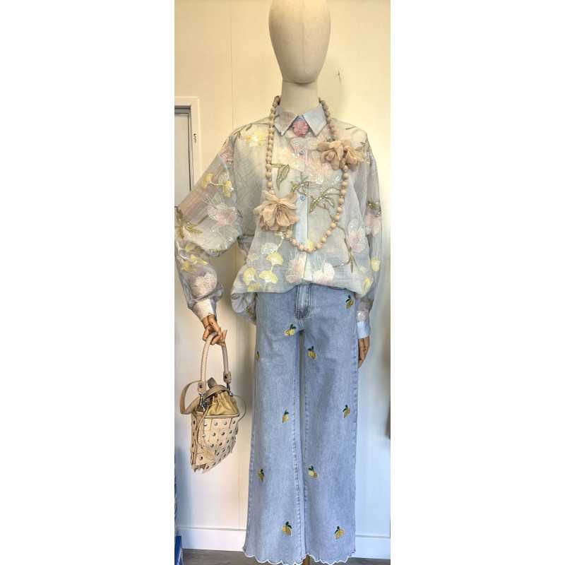 PANTALON VAQUERO LIMONES